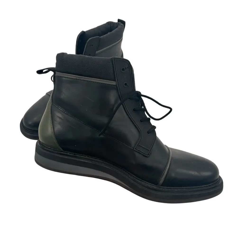 Vintage Foundry Men's Black with Olive Leather Boots size 10
